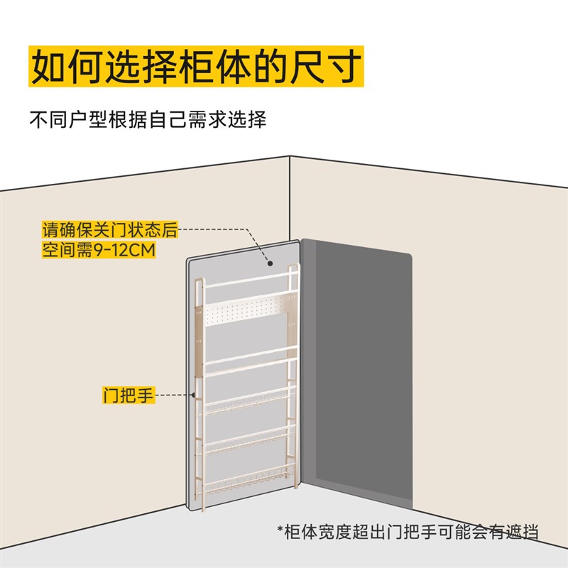 门后置物架超薄洞洞板铁艺书架一B体挂墙极窄夹缝绘本书柜家用收