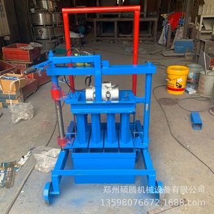 家用手动水泥制砖机 行走式一次两块水泥打砖机器 透水砖机设备