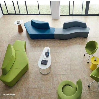 办公沙发现代简约商务会客区接待室沙发三人位办公室沙发茶几组合