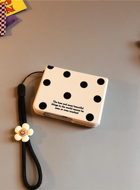 黑色波点适用小米mixflip2手机壳华为purax卡通pocket2硬novaflip三星zflip4 5 6简约oppofindn3n2w荣耀v女7