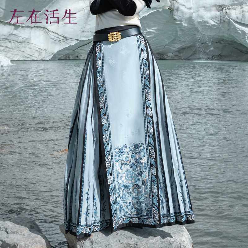 朱迅同款生活在左改良绣花马面裙新中式国风新年秋冬半身裙女
