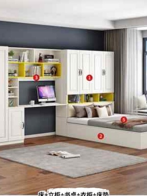 新品衣柜床一体榻榻米床家用小户y型省空间多功能儿童床带柜子储