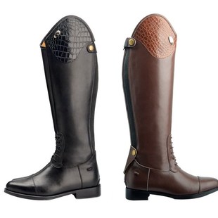 速发长筒马术装 练靴男赛马训备骑士比骑头层过膝靴