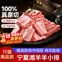 宁夏滩羊新鲜羊肉羔羊肋排小排寸排原切羊排块烧烤手抓羊肉条排