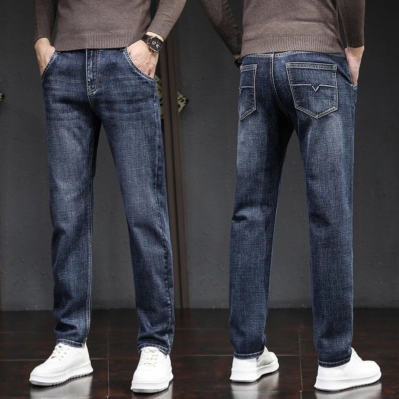 秋冬季高档牛仔裤男士直筒韩版休闲百搭商务修身舒适长裤子男新款