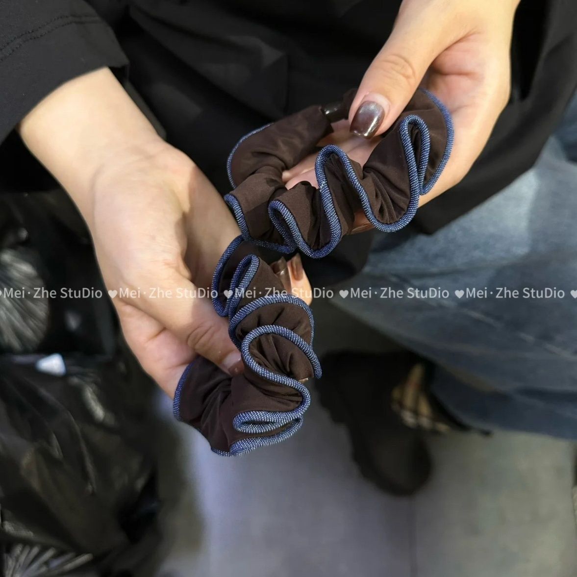 法式莫兰迪咖色小肠发圈