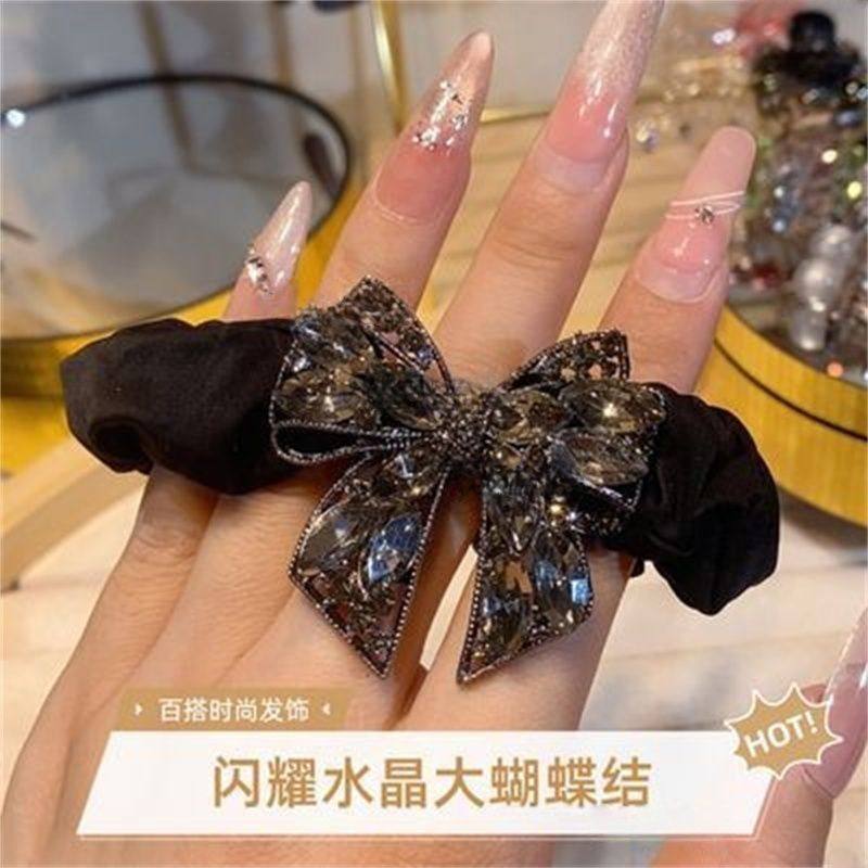 法式新款蝴蝶结发圈洋气少女扎丸子头发绳高弹力耐用马尾气质头绳