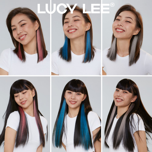 LUCY LEE假发片魔法球挂耳染真发补发片挑染自然无痕接发片2条装