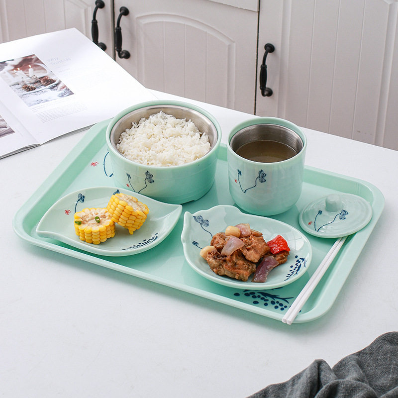 安徽若炫仿瓷密胺玉色餐具中式快餐食堂蒸菜蒸蛋汤饭盅打菜碟套装