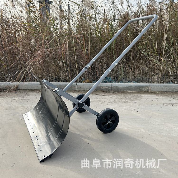 加宽轮式推雪铲手推式除雪工具物业道路清雪铲推雪板铲雪工具