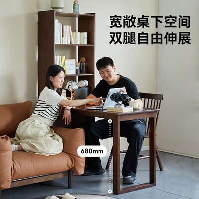实木书桌书柜一体小户型转u角书架家用靠墙办公桌带抽屉电脑学习
