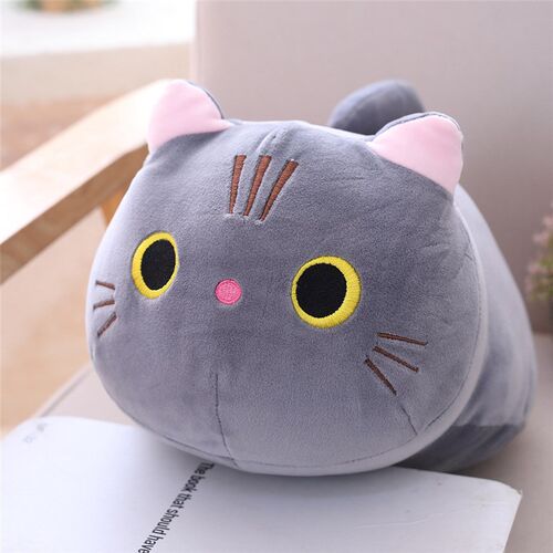 速发可爱胖胖萌布毛绒软猫猫咪娃娃玩偶儿童安抚圆柱抱枕生日礼物