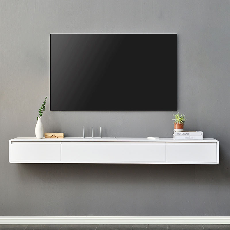 速发悬卧电视柜壁挂式简约客厅空室墙面上窄款实户电视机柜小木型