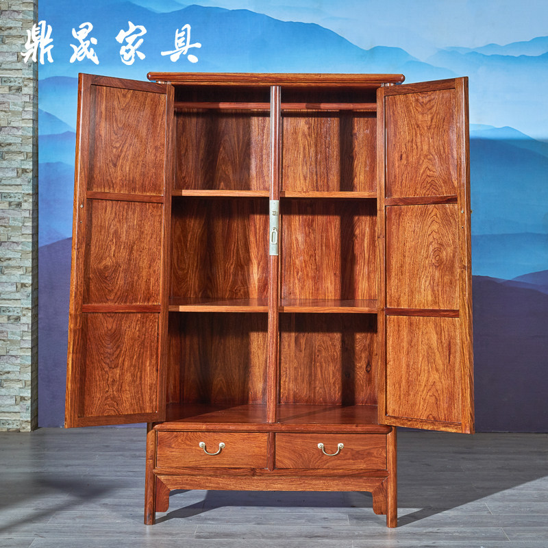 现货速发红木家具刺猬紫檀圆角柜 面条柜 圆头柜素面大小头多用柜