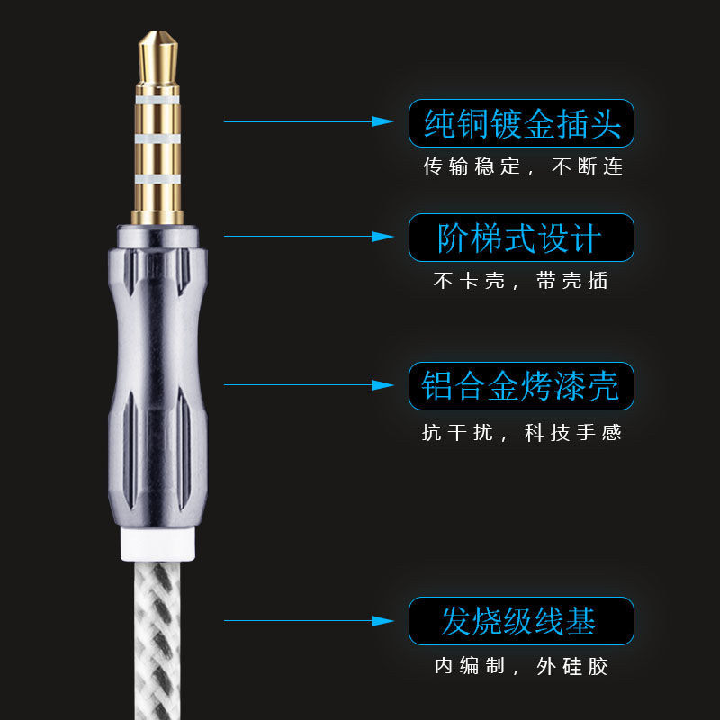 现货速发音频线对录线器.5插头语音转发音频转换麦双向转录器F8Q6
