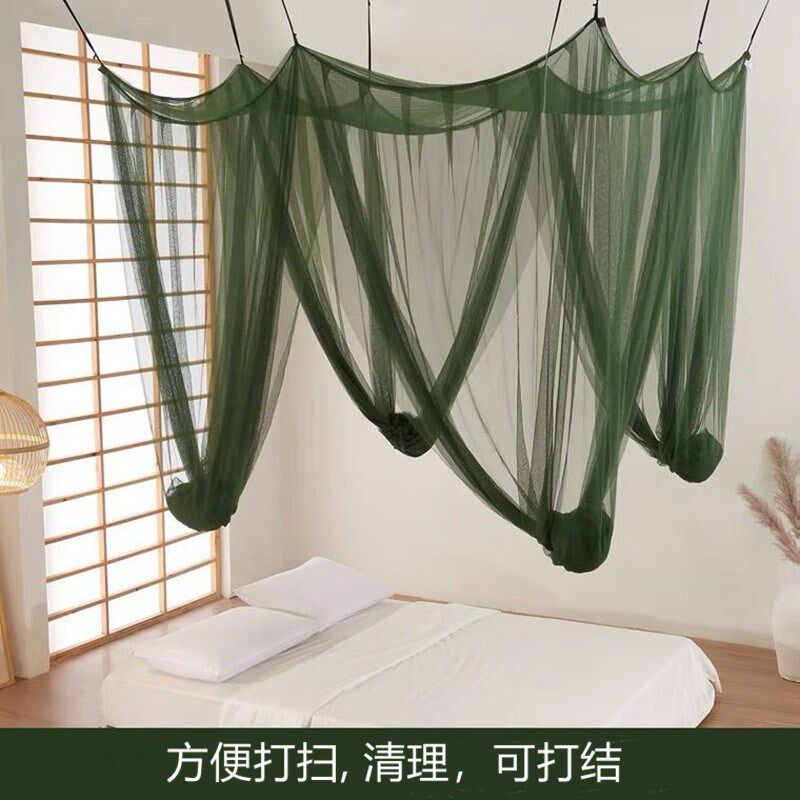 现货速发D4Q8蚊帐1.8米床双人四开门蚊帐家用加密网眼免安装夏日