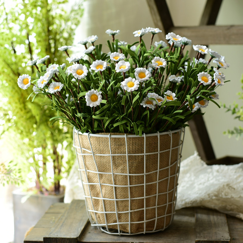 速发 田假家居饰品 雏厅花套装园花手工写意干花客菊摆设装饰