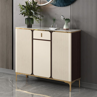 超薄岩板餐边柜窄型酒柜一体靠墙实木意式轻奢现代简约碗柜茶水柜