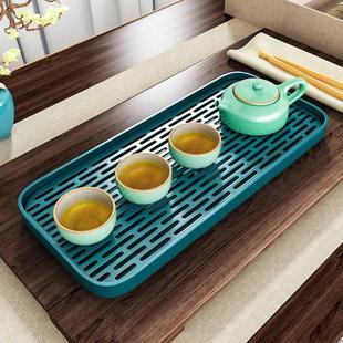 轻奢小茶盘长方形放茶杯水杯托盘小型家用客厅茶几泡功夫茶沥水盘