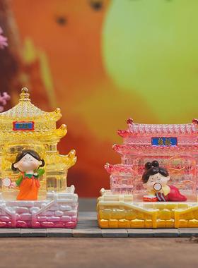 唐小糖国潮古楼风小灯客厅桌面家居装饰品树脂小摆件小玩具微景观