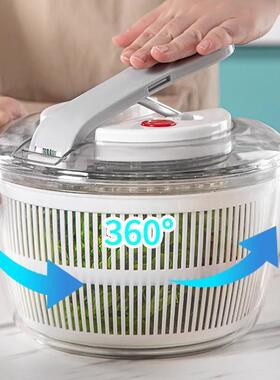 按压脱水器厨房家用蔬菜沙拉甩干脱水机多功能大容量沥水篮洗菜盆