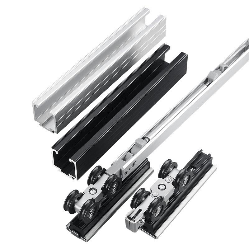 口袋门双向缓冲吊轮吊轨推拉门轨道上轨厨房平移门木门阻尼滑轮