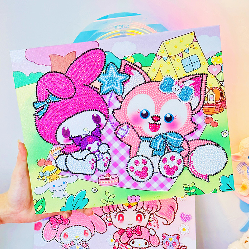 钻石画2023新款手工diy儿童满钻砖石贴画材料包女孩创意益智玩具