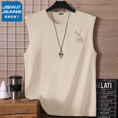 JSWJEANS纯棉运动背心男夏季宽松