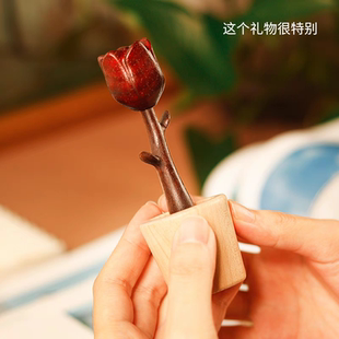 红玫瑰扩香器玫瑰花摆件桌面装 饰香薰送朋友闺蜜生日礼物女生礼物