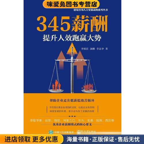 345薪酬：提升人效跑赢大势(正版收藏品)李祖滨,汤鹏,李志华 著电子工业出版社9787121361852