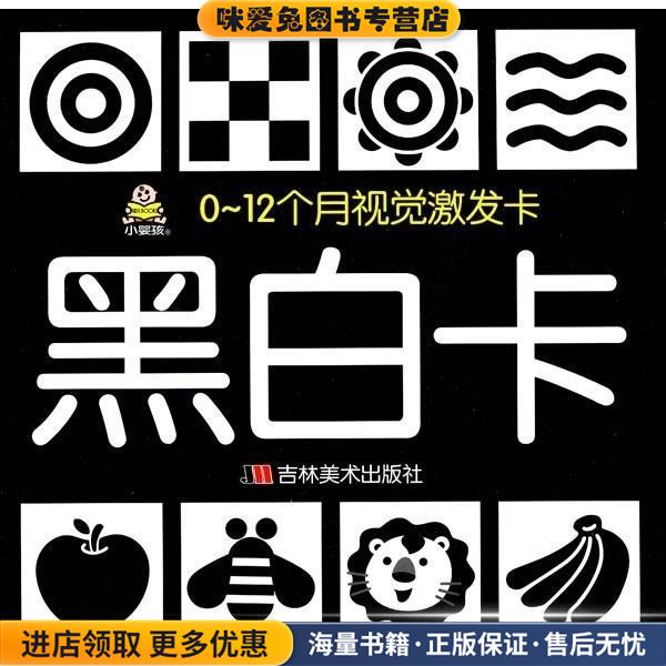 0-12个月视觉激发卡·黑白卡(正版收藏品)吉林美术出版社9787538637854