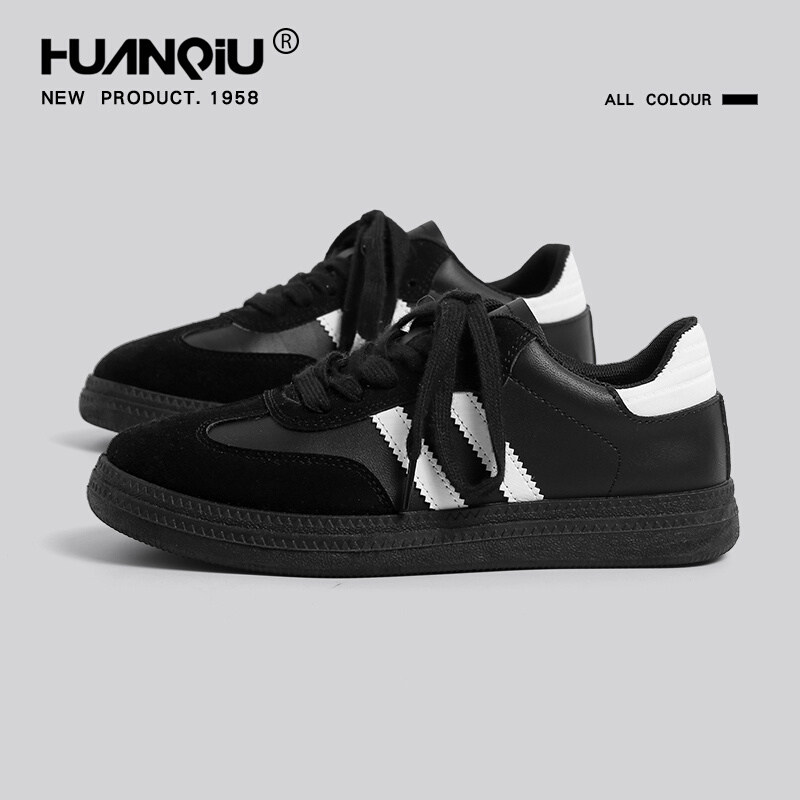 环球德训鞋女鞋条纹系带轻便圆头板鞋低帮青年日常复古运动休闲鞋,女鞋,时尚休闲鞋,淘宝优惠券,粉丝福利购,淘宝优惠卷