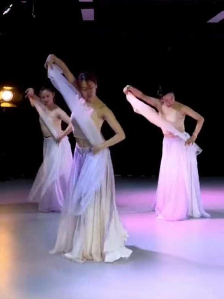 舞月老师丽子老师同款原创舞蹈会开的花纱巾轻薄透明飘逸跳舞道具
