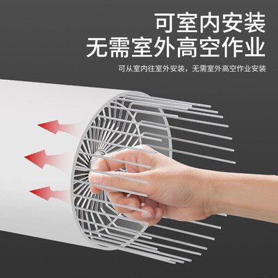 不锈钢防鸟罩排风管通风口化妆室排气孔出风罩侧排防护罩室内安装