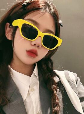 演唱会音乐节粉红色墨镜粉色边框玫红眼镜女无度数潮酷装饰配件