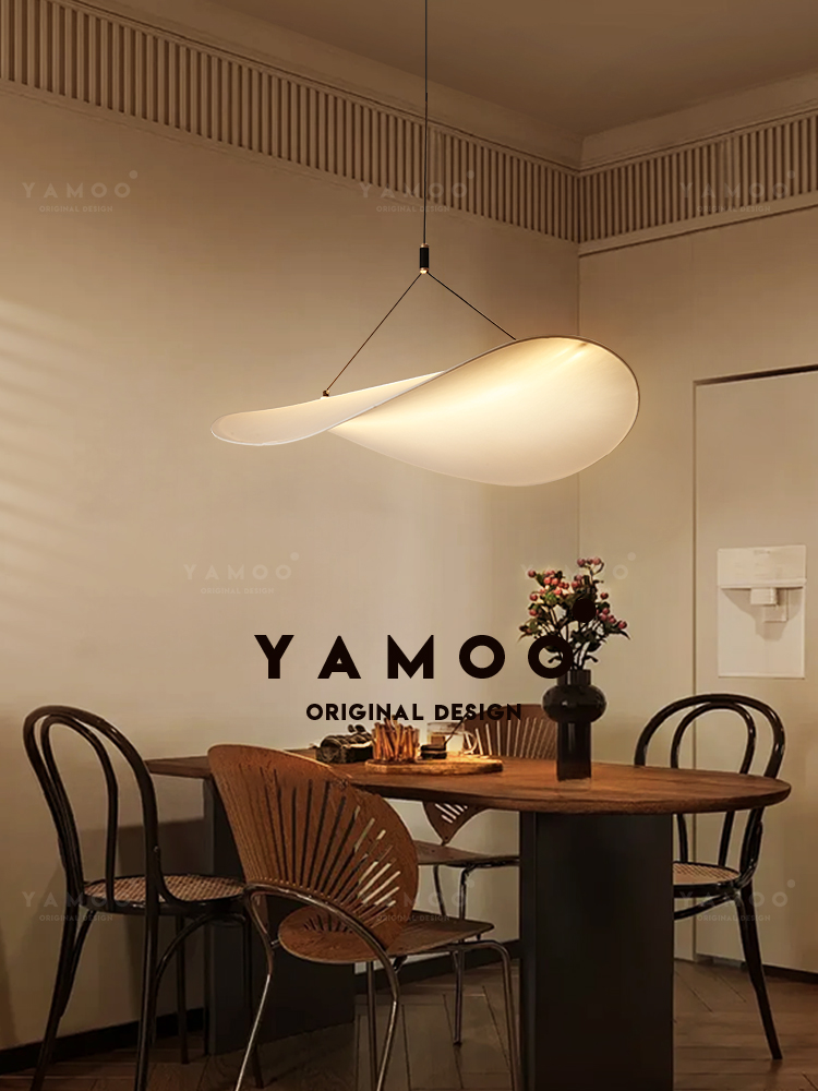 帆船意式中古侘寂风客厅餐厅吊灯宋氏美学中式吧台餐饮仿蚕丝灯具