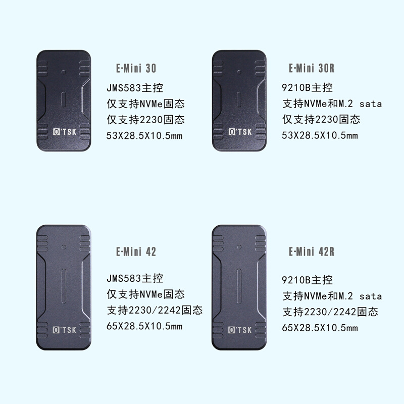 OTSK M.2固态硬盘盒2230/2242 NVMe M2 SSD双协议硬盘外接盒子