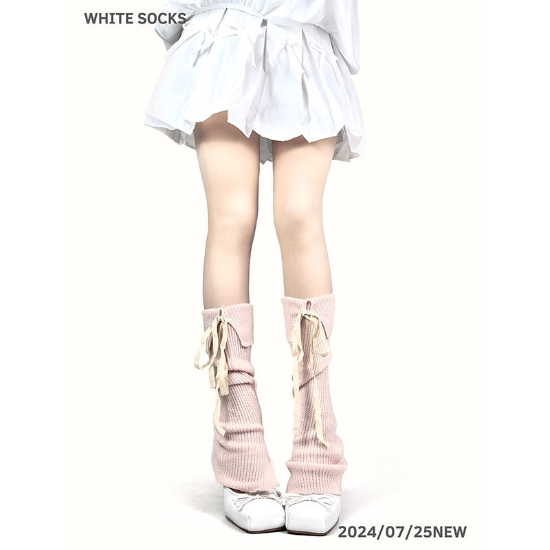 white socks薄款小腿袜套日系粉色中筒绑带蝴蝶结针织芭蕾堆堆袜,女士内衣/男士内衣/家居服,长筒袜,淘宝优惠券,粉丝福利购,淘宝优惠卷