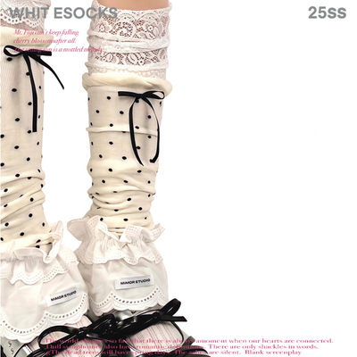 WHITE SOCKS春夏波点花边蝴蝶结堆堆袜套韩系ins学院风少女甜美女
