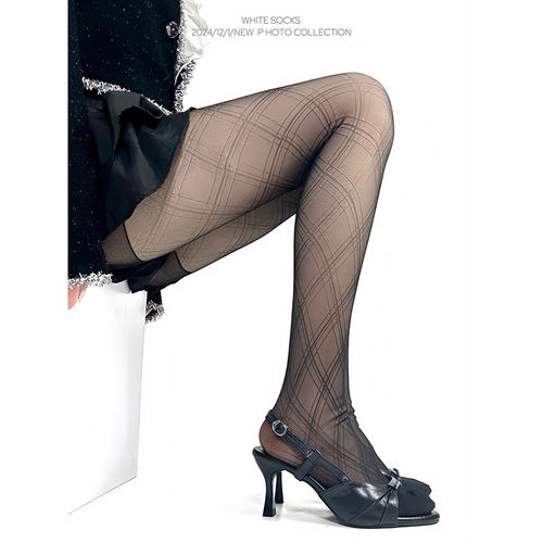 white socks春夏薄款黑色丝袜纯欲风性感辣妹锥形网袜y2k连裤袜女