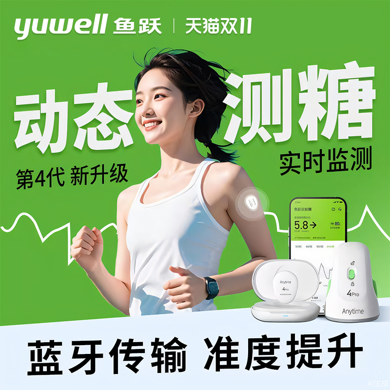 鱼跃安耐糖4pro动态血糖仪蓝牙