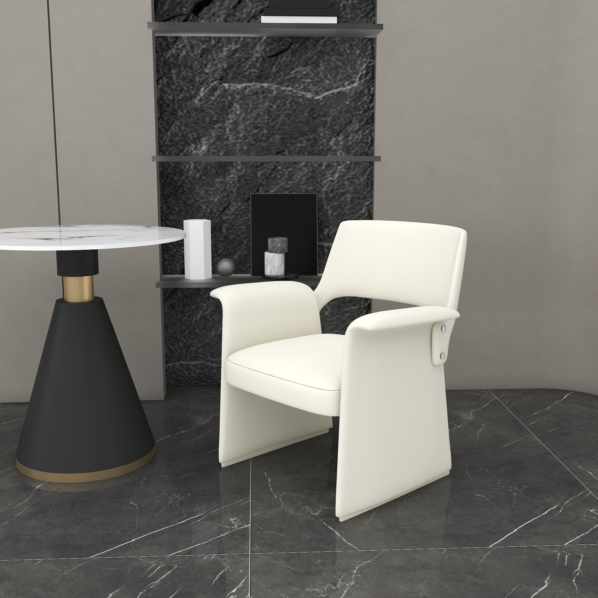 北欧轻奢酒店大厅接待洽谈椅商务办公会议椅设计师样板间椅子餐椅