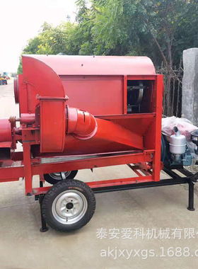 全喂入式小麦脱粒机柴电两用谷子高梁打粒机新型大豆打粒机打谷机