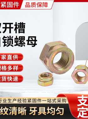 轨道客车交通装备双开槽自锁螺母 NFE25411气阀阀门双开槽防松螺