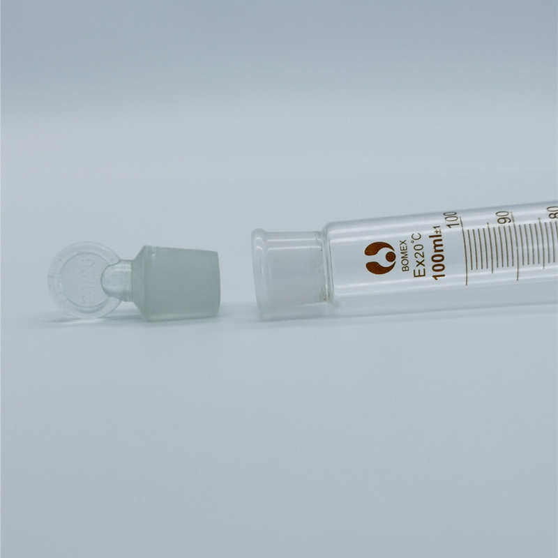 具塞量筒 玻璃量筒100毫升带盖子量杯 实验室刻度杯 具塞刻度量杯