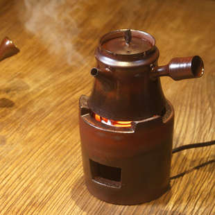 炭炉侧把烧水陶壶电陶炉煮茶器卡盖玉书 明德园薄胎手拉砂铫壶