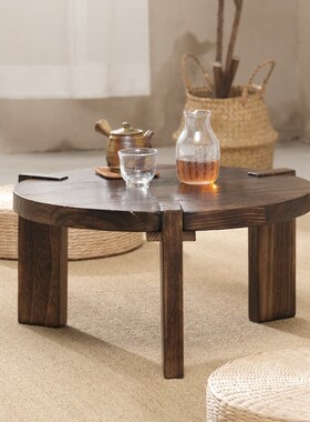 速发飘窗小桌子榻榻米茶几禅意小茶新实木炕桌侘用地桌小矮桌子家