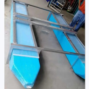 速发实心泡沫船钓鱼水上拉网双体喂料浮筒船浮船渔易船浮筒新型简