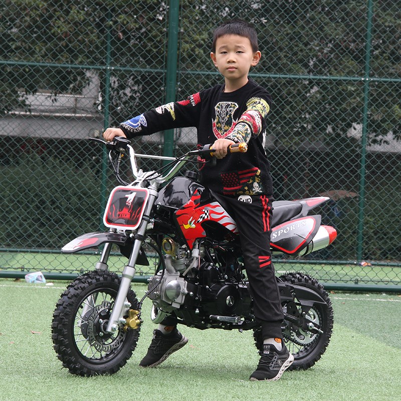 现货速发125cc两轮儿童越野山地竞技摩托车4cc儿童入门二四冲程汽