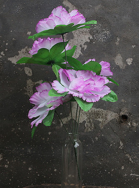 现货速发五头菊花室内卧室装饰假花摆件塑料绢花家居茶几摆件菊花